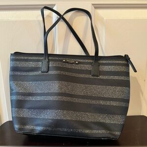 Kate Spade New York Black Pattern Saffiano Leather Handle Bag